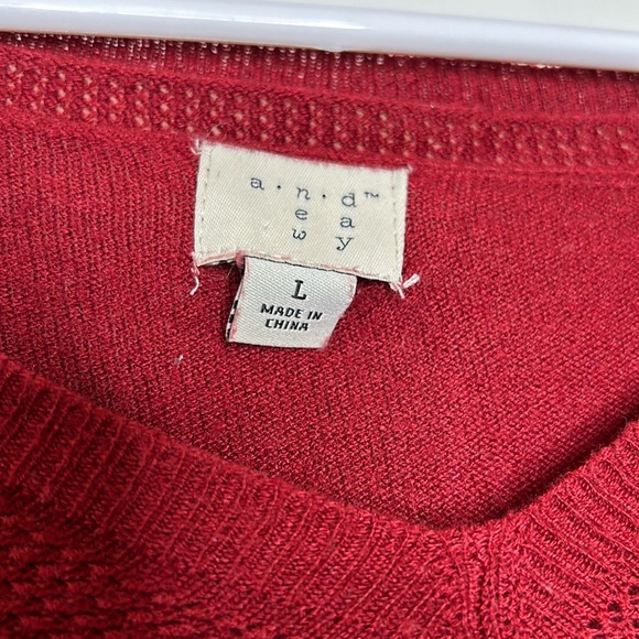 A New Day Red V-Neck Sweater - Picture 3 of 9